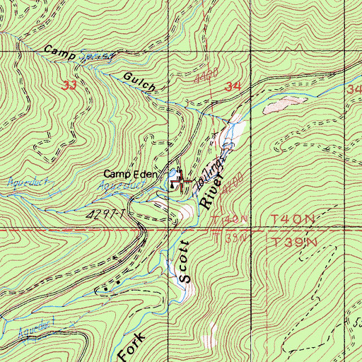 Topographic Map of Grizzly Creek, CA