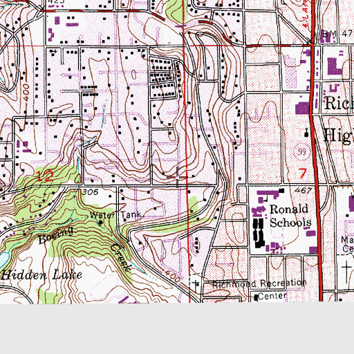 Topographic Map of Saint Luke Church, WA