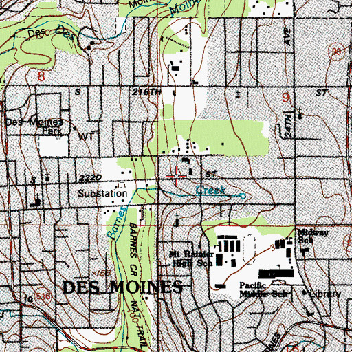 Topographic Map of Saint Philomena Catholic Church, WA