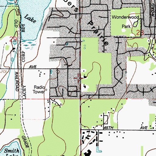 Topographic Map of Temple Baptist Church, WA