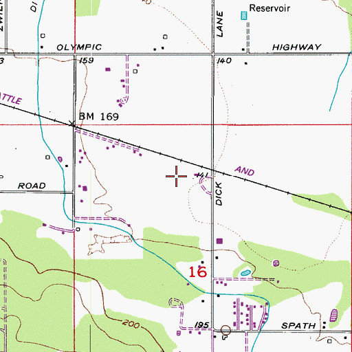 Topographic Map of King's Way Foursquare Church, WA