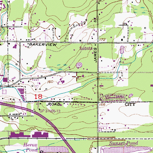 Topographic Map of Unity Church of Bellingham, WA