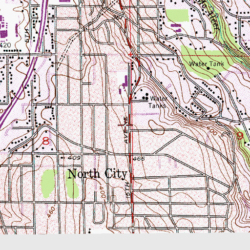 Topographic Map of Vinyard Community Church, WA