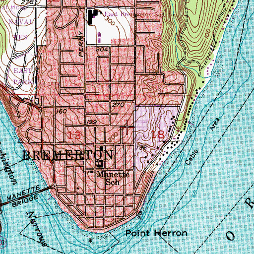 Topographic Map of West Sound Unity Church, WA