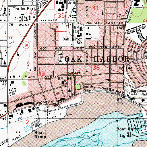 Topographic Map of Whidbey Presbyterian Church, WA