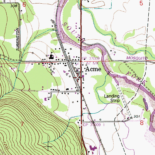 Topographic Map of Acme Presbyterian Church, WA