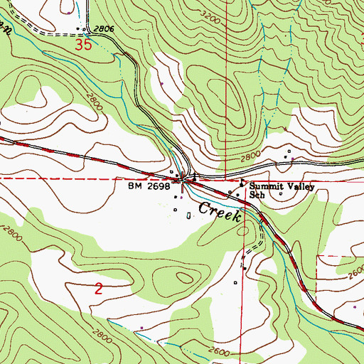 Topographic Map of Summit Valley Community Church, WA