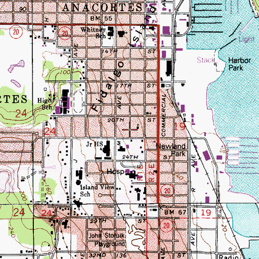 Topographic Map of Anacortes Lutheran Church, WA