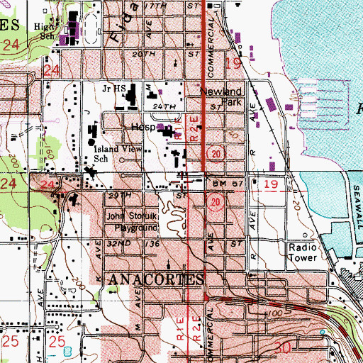 Topographic Map of Pilgrim Congregational Church, WA