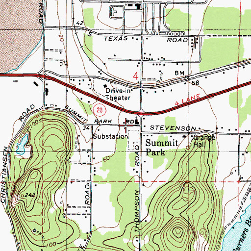 Topographic Map of Summit Park Bible Church, WA