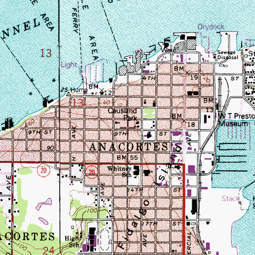 Topographic Map of Westminster Presbyterian Church, WA