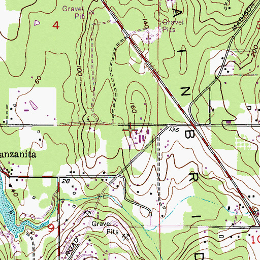 Topographic Map of Bainbridge Bible Chapel, WA