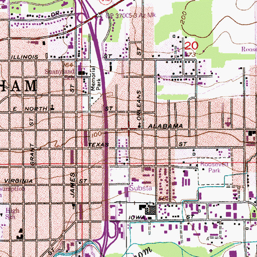 Topographic Map of Bellingham Baptist Church, WA