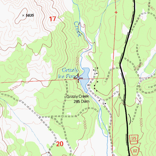 Topographic Map of Grizzly Ice Pond, CA
