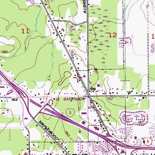 Topographic Map of Bellingham Bible Chapel, WA