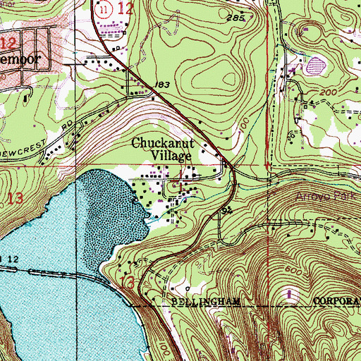 Topographic Map of Chuckanut Community Baptist Church, WA
