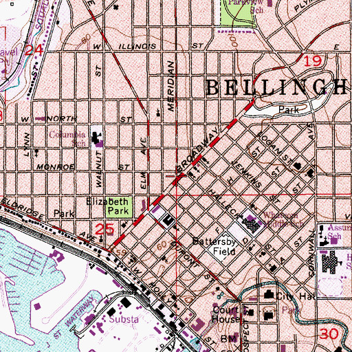 Topographic Map of Fountain Community Church, WA