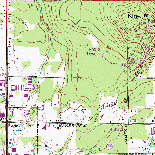 Topographic Map of King Mountain Church, WA