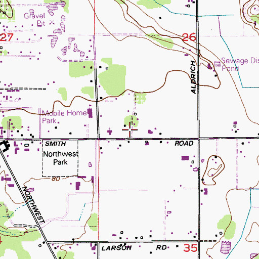 Topographic Map of Living Hope Fellowship Church, WA