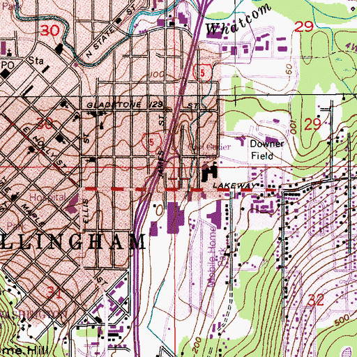 Topographic Map of Old Town Christian Ministries, WA