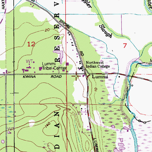 Topographic Map of Saint Joachim Catholic Church, WA
