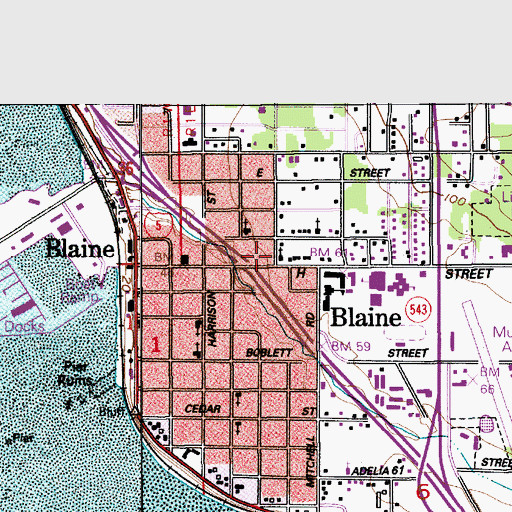 Topographic Map of Saint Anne Catholic Church, WA