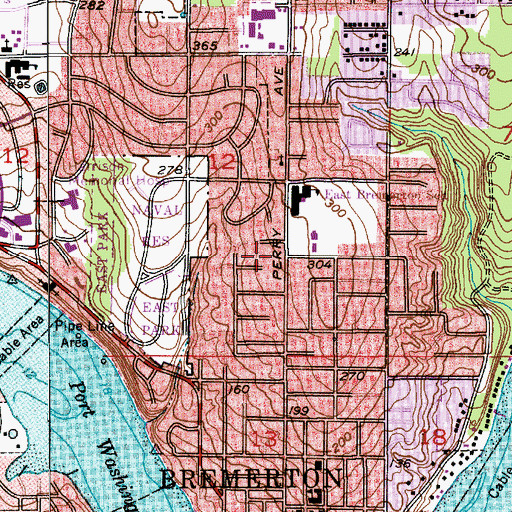Topographic Map of Bremerton Korean Presbyterian Church, WA