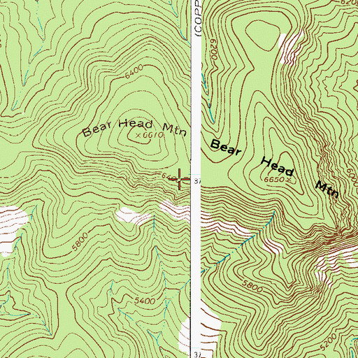 Topographic Map of Bear Head Mountain, AZ