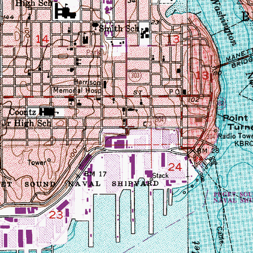 Topographic Map of New Horizon Baptist Church, WA