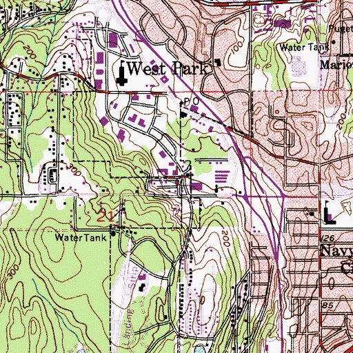 Topographic Map of Sinclair Missionary Baptist Church, WA