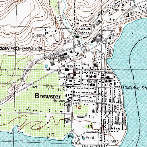 Topographic Map of Calvary Baptist Church, WA