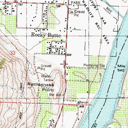 Topographic Map of Rocky Butte Church of the Nazarene, WA