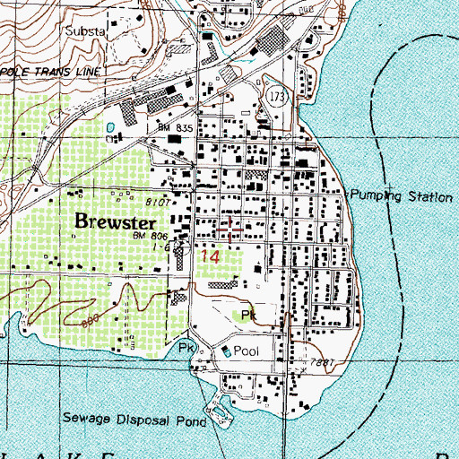 Topographic Map of Sacred Heart Catholic Church, WA