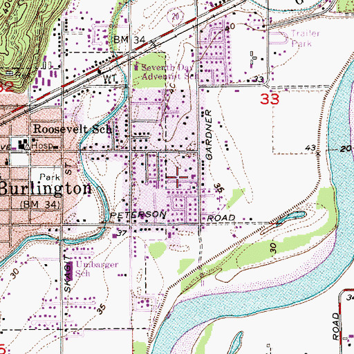 Topographic Map of Church of Christ Skagit Valley, WA
