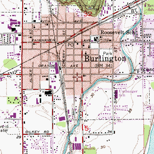 Topographic Map of Faith Baptist Church, WA