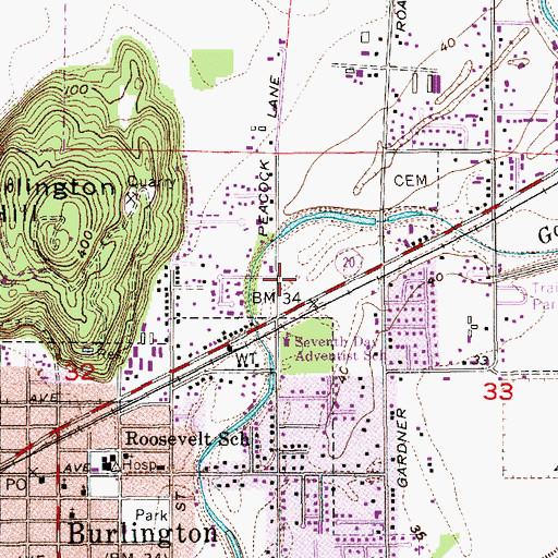 Topographic Map of North Cascade Seventh Day Church, WA