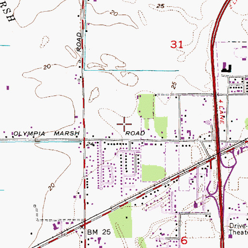Topographic Map of Saint Charles Catholic Church, WA