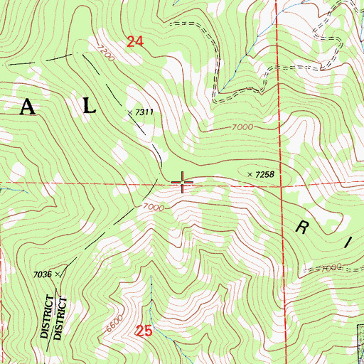 Topographic Map of Grizzly Ridge, CA