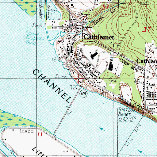 Topographic Map of Saint Catherine Catholic Church, WA