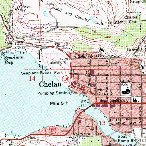 Topographic Map of Lake Chelan Lutheran Church, WA