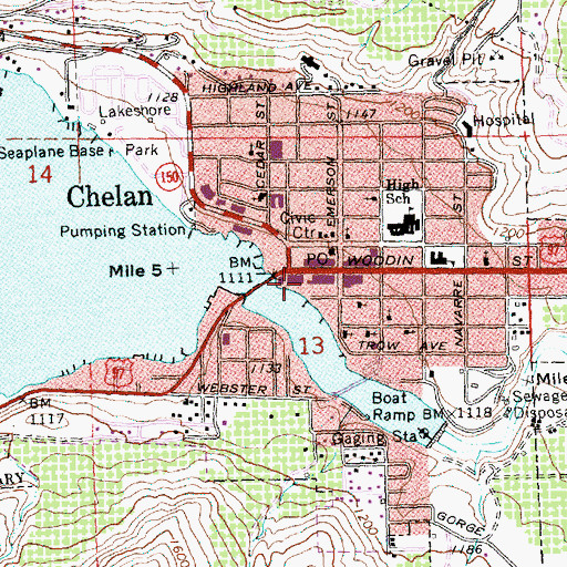 Topographic Map of Saint Andrew's Episcopal Church, WA