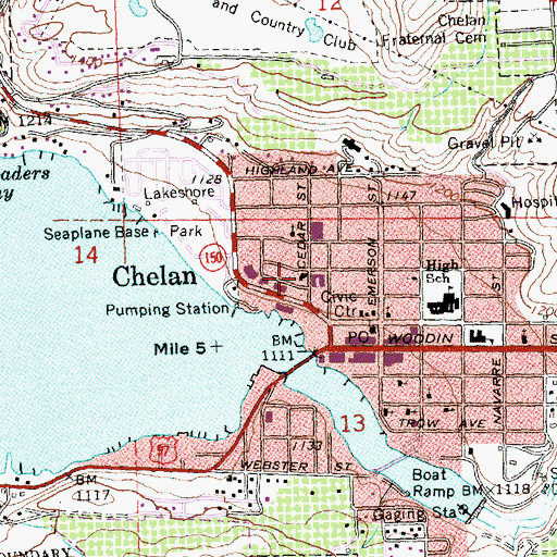 Topographic Map of Saint Francis Catholic Church, WA