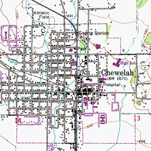 Topographic Map of Chewelah United Church of Christ, WA