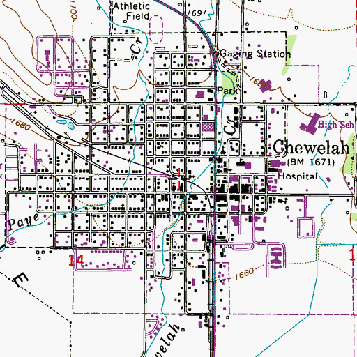 Topographic Map of Saint Paul Lutheran Church, WA