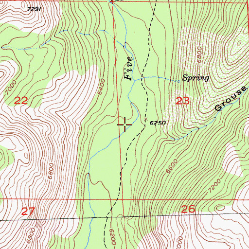 Topographic Map of Grouse Canyon, CA