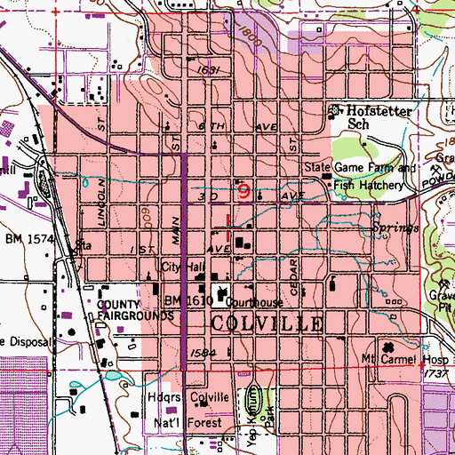 Topographic Map of First Congregational Church, WA