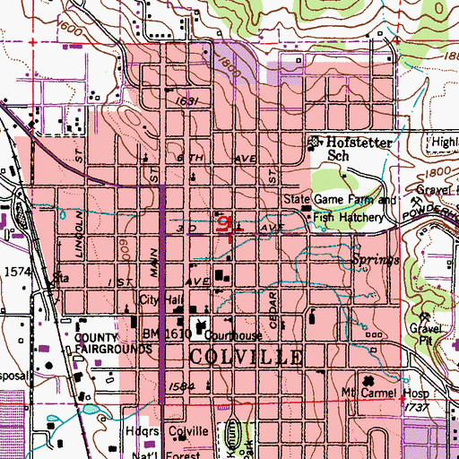 Topographic Map of Immaculate Conception Catholic Church, WA