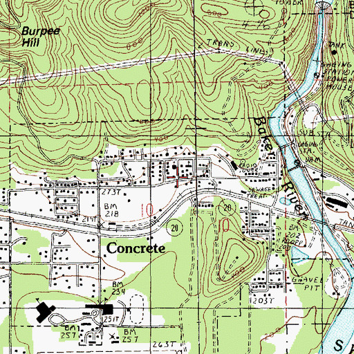Topographic Map of Mount Baker Presbyterian Church, WA