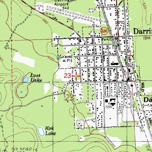 Topographic Map of Mountain View Baptist Church, WA