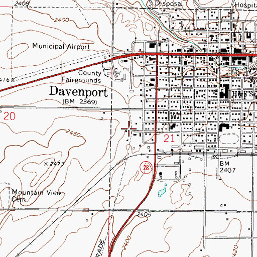 Topographic Map of Immaculate Conception Catholic Church, WA